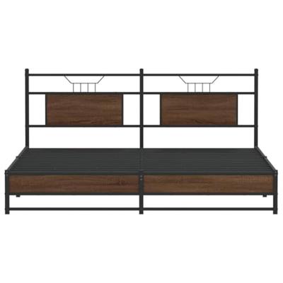 Bedframe zonder matras metaal bruin eikenkleur 180x200 cm