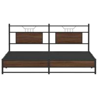 Bedframe zonder matras metaal bruin eikenkleur 180x200 cm - thumbnail