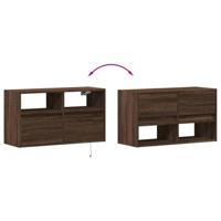 Tv-wandmeubel met LED-verlichting 80x31x45 cm bruin eikenkleur - thumbnail