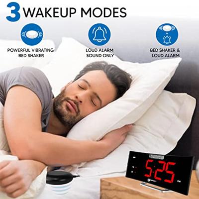Geemarc Wake 'n Shake Curve Wekker met Trilkussen - thumbnail