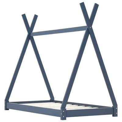 Kinderbedframe massief grenenhout grijs 70x140 cm