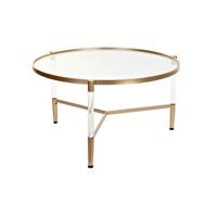 Hoofdtafel DKD Home Decor Glamour Transparant Gouden Acryl Metaal 87 x 87 x 50 cm - thumbnail