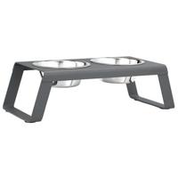 MiaCara Desco hondenvoerbak medium powder-coated grey - thumbnail