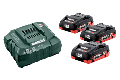 Metabo Basis-Set 3 x LiHD 18V / 4.0 Ah accu's | Lader ASC 55 / 12-36 V - 685132000 Metabo Basis-Set 3 x LiHD 18V / 4.0 Ah accu's | Lader ASC 55 / 12-36 V - 685132000