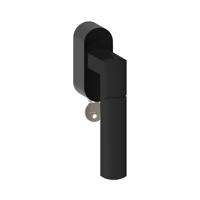 Hardbrass Raamkruk draaikiep Rhodos ovaal afsluitbaar SKG*** - zwart - thumbnail