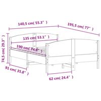 Bedframe zonder matras massief grenenhout wit 140x190 cm - thumbnail