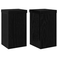 Plantenstandaard 2 pcs Zwart eiken 10 x 10 x 18 cm Bewerkt hout - thumbnail