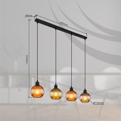 Globo HanglampZumba gekleurd glas 4-lichts - 15638-4