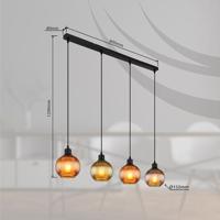 Globo HanglampZumba gekleurd glas 4-lichts - 15638-4 - thumbnail