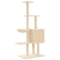 Kattenmeubel met sisal krabpalen 145 cm crmekleurig - thumbnail