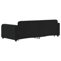 Slaapbank met onderschuifbed 90x200 cm fluweel zwart - thumbnail