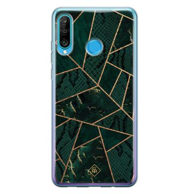 Huawei P30 Lite siliconen hoesje - Abstract groen