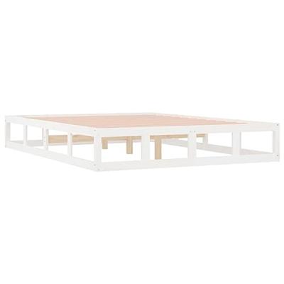 Bedframe massief hout wit 160x200 cm - thumbnail