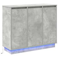 LED Sideboard Beton Grijs 90 x 32 x 75 cm Bewerkt hout - thumbnail
