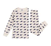 Pyjama voor kinderen met walvisprint van PETIT BATEAU ecru - thumbnail