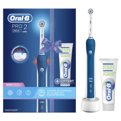 Oral-B PRO 2 2800 Elektrische Tandenborstel Powered By Braun + Gum Purify Tandpasta