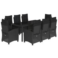 9-delige Tuinset poly rattan zwart - thumbnail