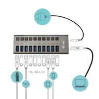 i-tec USB 3.0 Charging HUB 10 port + Power Adapter usb-hub - thumbnail