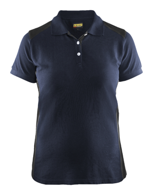 Blåkläder Dames poloshirt piqué 33901050 | Donker marineblauw/Zwart | Maat L - 7330509646564
