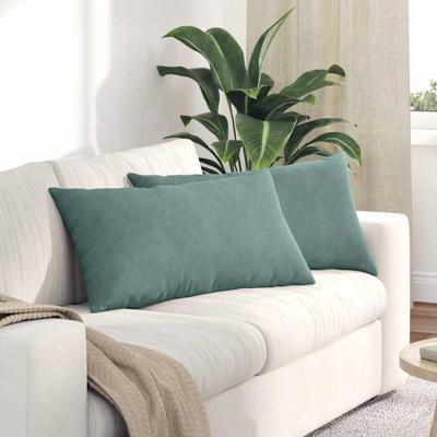 VidaXL Sofa kussens 2 stuks zeegroen 80 x 40 cm cordstof
