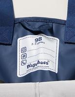 Playshoes Regentuinbroek Bouwvoertuigen Blauw Maat 86 - thumbnail