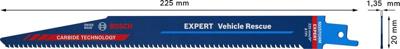 Bosch Accessories 2608900381 EXPERT „Vehicle Rescue” S 1157 CHM zaagblad, 3 stuks Zaagbladlengte 225 mm 3 stuk(s)