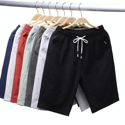 Cotton Linnen Casual 5-punts Sport Shorts Pants Maat: XL(Zwart)