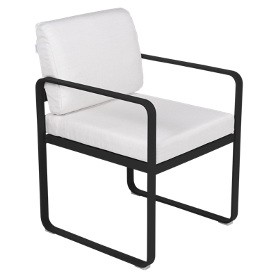 Fermob Bellevie dining armchair tuinstoel Liquorice - Off-White