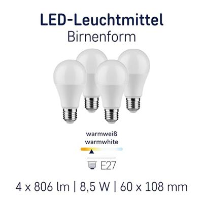 Müller Licht LED Energielabel A+ (A++ - E) E27 Peer 10 W = 60 W Warmwit (Ø x l) 60 mm x 109 mm 4 stuk(s) Müller Licht LED Energielabel A+ (A++ - E) E27 Peer 10 W = 60 W Warmwit (Ø x l) 60 mm x 109 mm 4 stuk(s)