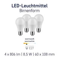 Müller Licht LED Energielabel A+ (A++ - E) E27 Peer 10 W = 60 W Warmwit (Ø x l) 60 mm x 109 mm 4 stuk(s) - thumbnail