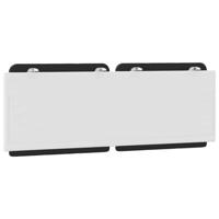 Hoofdbordkussen 140 cm kunstleer zwart en wit - thumbnail