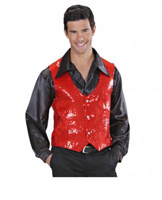 Rode Gilet glitter man