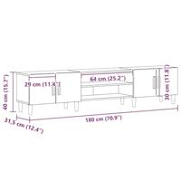 Tv-kast Zwart eiken 180 x 31,5 x 40 cm Bewerkt hout - thumbnail