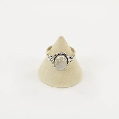Zilveren Ring met Maansteen Maat 16 - Model 1 (Sterling Zilver 925)