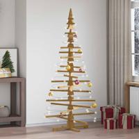 Houten kerstboom met standaard Bruin 180 cm Massief grenenhout - thumbnail