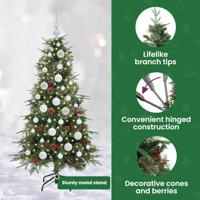 VidaXL Kunstmatige inklapbare kerstboom groen 120 cm pe en pvc - thumbnail