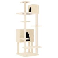 VidaXL Kattenmeubel met sisal krabpalen 154 cm crèmekleurig - thumbnail