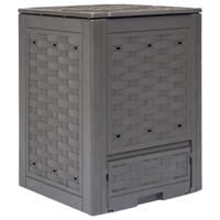 Compostbak 300 L 60x60x83 cm kunststof rattan bruin - thumbnail