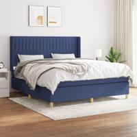 Boxspring met matras stof blauw 160x200 cm - thumbnail