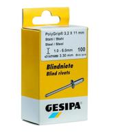 Gesipa Blindklinknagel | klinknagelschacht d x l 4 x 10 mm | RVS | 75 stuks - 1464827 1464827 - thumbnail
