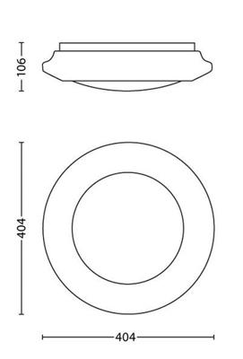 Plafondlamp LED Philips Cinnabar Wit Plastic (40,4 x 10,6 cm) 20 W