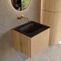 Mondiaz KURVE 50 cm Onderkast Greeploos 1 Lade Zonder Deuren Oak, Wastafel Solid Surface Midden Urban 0 Kraangaten Zonder Spiegel (KRVGRU501L0D0KM-Oak/Urb) - thumbnail