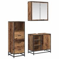 Badkamermeubelset 3 pcs Oud hout 65 x 33 x 60 cm Bewerkt hout - thumbnail
