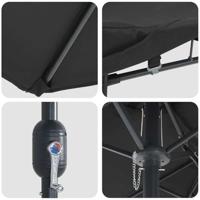 Tuinparasol Zwart 385 x 209 x 244 cm Stof - thumbnail