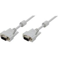 LogiLink VGA-monitorkabel 5m HD DSUB 15-pins (mannelijk/mannelijk, 1-voudige afscherming, ferrietkern) grijs - thumbnail