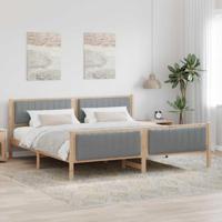 Bedframe Bruin en lichtgrijs 200 x 200 cm Massief grenenhout - thumbnail