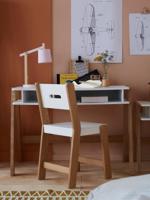 Stoel, zitting H 45 cm LIJN ARCHITEKT wit/hout - thumbnail