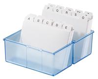 HAN DIN A8 979-64 Kaartenbox Doorschijnend, Blauw Aantal kaarten (max.): 200 kaarten DIN A8 liggend Incl. 100 gelinieerd - thumbnail