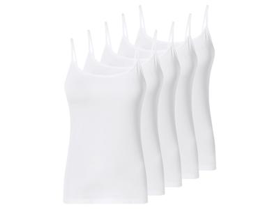 esmara Set van 5 dames spaghettitops (Wit, S (36-38))