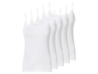 esmara Set van 5 dames spaghettitops (Wit, S (36-38)) - thumbnail